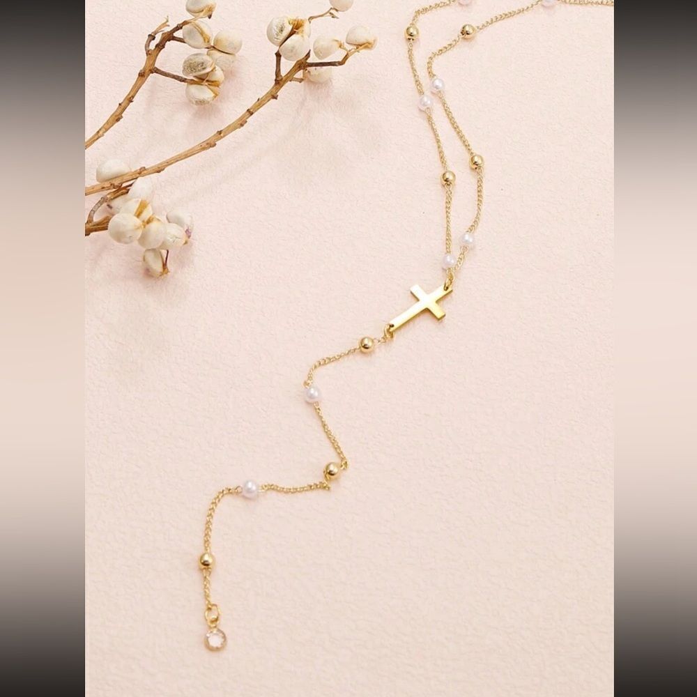 Y shape cross necklace A1189